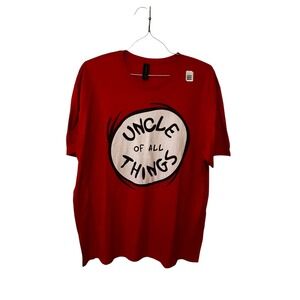 Dr. Seuss Uncle of All Things Graphic Tee‎ Novelty T-Shirt Red Size XL
